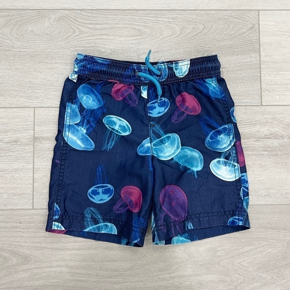 Lands End Jelly Fish Swim Trunk Shorts S4 Blue